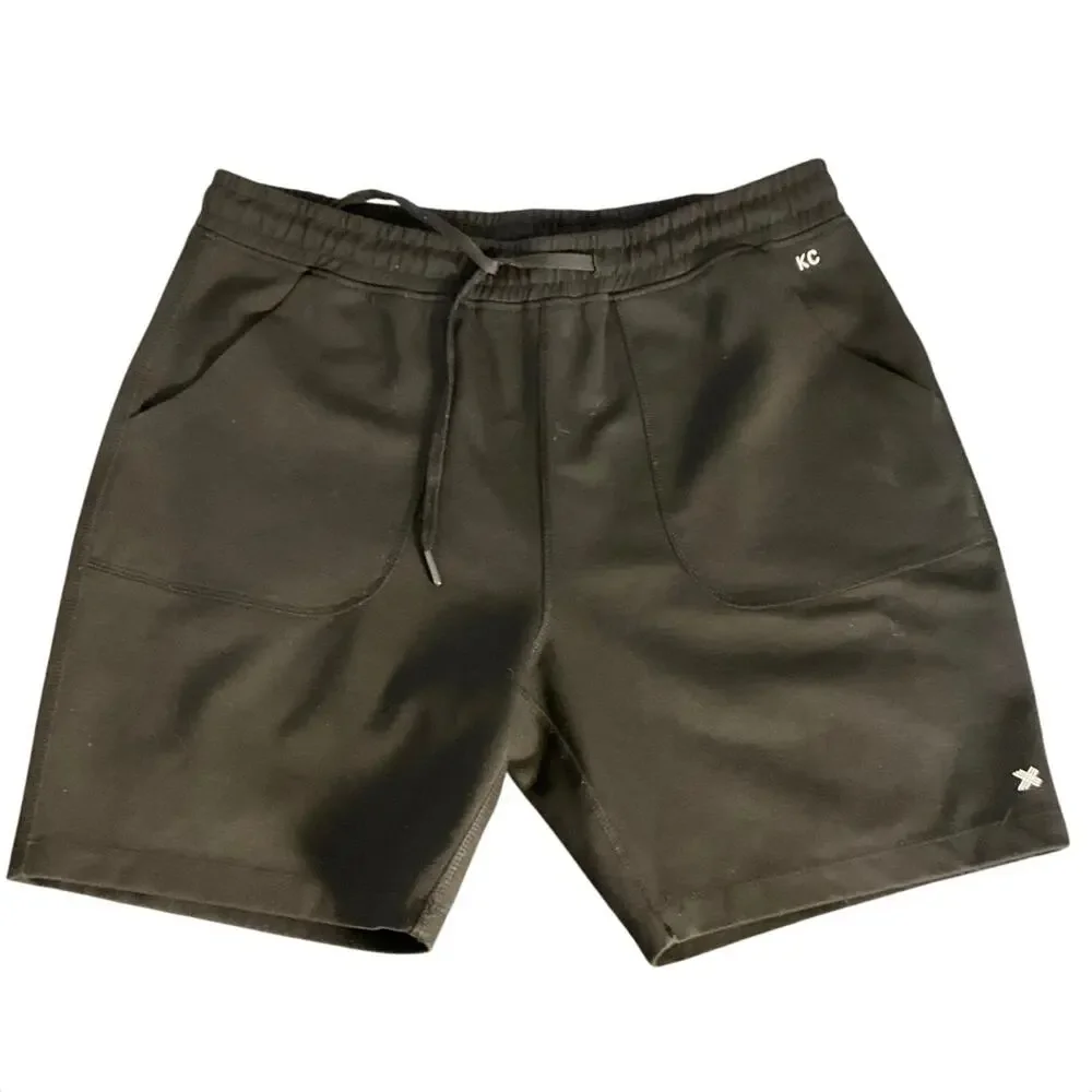 Kenneth Cole Black Pull On Elastic Waist Casual Athletic 7” Shorts Size M
